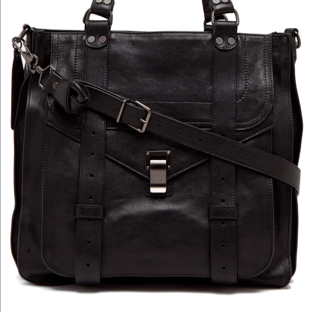 Proenza Schouler PS1 Black Leather Tote Bag